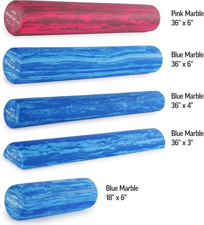 OPTP PRO-Roller Soft Density Foam Roller – Low Density Soft Foam Roller for Physical Therapy, Pilates, Yoga Foam Roll Exercises, and Muscle Recovery - Blue 18" x 6" - Image 7