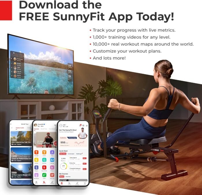 Sunny Health & Fitness Premium Folding Treadmill for Home with Adjustable Incline, Shock Absorption, Digital Monitor, Pulse Sensors, Speed Buttons, Optional Free SunnyFit App Bluetooth Connection - Image 9