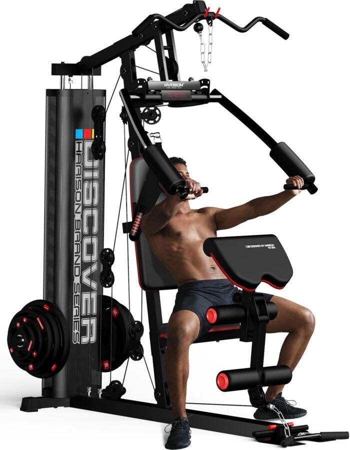 HARISON Home Gym - Full Body Workout Equipment, Exercise Equipment, Fitness Equipment, Multifunctional Home Gym Equipment for Home with Pulley System, Weight Bench, Rowing Machine - Image 2