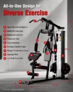 HARISON Home Gym - Full Body Workout Equipment, Exercise Equipment, Fitness Equipment, Multifunctional Home Gym Equipment for Home with Pulley System, Weight Bench, Rowing Machine - Image 7