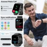 Smart Watch with Alexa Built-in, 1.83" HD Touchscreen, Digital Bluetooth Calling, IP68 Waterproof Fitness Tracker, 120+ Sports Modes, 24/7 Heart Rate/Sleep Monitor for iPhone Android (Black) - Image 3