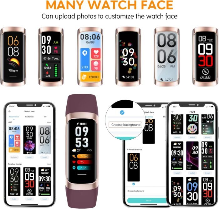 Fitness Tracker,Smart Watch with Blood Pressure Heart Rate & Sleep Monitor IP67 Waterproof Step Calorie Counter Pedometer Fitness Activity Watch Health Watch for Android iOS Phone Men Women - Image 8
