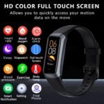 Fitness Tracker with 24/7 Heart Rate Sleep Blood Oxygen Monitor,IP68 Waterproof Smart Watch,1.10''AMOLED Touch Color Screen,Step Counter Health Activity Trackers for Women Men (Dark Black) - Image 2