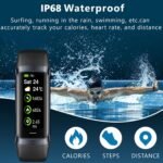 Fitness Tracker with 24/7 Heart Rate Sleep Blood Oxygen Monitor,IP68 Waterproof Smart Watch,1.10''AMOLED Touch Color Screen,Step Counter Health Activity Trackers for Women Men (Dark Black) - Image 3