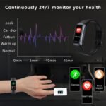 Fitness Tracker with 24/7 Heart Rate Sleep Blood Oxygen Monitor,IP68 Waterproof Smart Watch,1.10''AMOLED Touch Color Screen,Step Counter Health Activity Trackers for Women Men (Dark Black) - Image 6