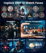 Military Smart Watches for Men(Answer/Make Calls) with LED Flashlight,530mAh Large Battery,1.43’’ AMOLED Fitness Tracker Heart Rate/SpO2/Sleep Monitor 5ATM Smartwatch for Android iOS,100+Sport Modes - Image 10