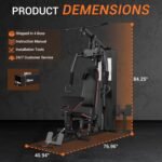 Multifunctional Home Gym Equipment, Home Gym Station with Pulley System, 150LBS Weight Stack Exercise Machine for Full Body Strength Training - Image 9
