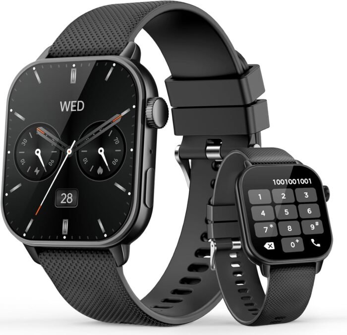 Smart Watch for Men(Answer/Make Calls), 1.85'' AMOLED HD Always On Display, Smartwatch with Calories/Heart Rate/Sleep Monitor, 100+ Sports Modes Fitness Tracker, IP68 Waterproof Pedometer, Black - Image 2