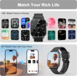 Smart Watch for Men(Answer/Make Calls), 1.85'' AMOLED HD Always On Display, Smartwatch with Calories/Heart Rate/Sleep Monitor, 100+ Sports Modes Fitness Tracker, IP68 Waterproof Pedometer, Black - Image 5