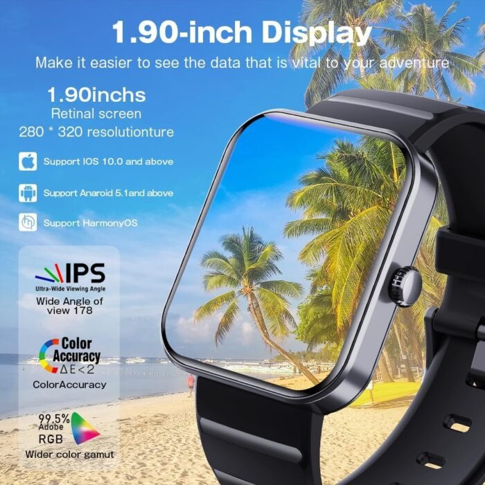 Smart Watch Smartwatch Activity Tracker 2024 Fashion Bluetooth Sports Watch for iOS Android Phones with Sleep/Blood Pressure/Health Monitor/Pedometer IP67 Waterproof - Image 6