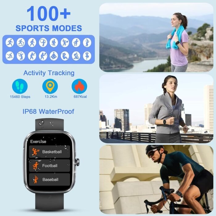Smart Watch for Men Women (Answer/Make Call), 2025 New 1.91" HD SmartWatch, Fitness Watch with 120+ Sport Modes, IP68 Waterproof, Pedometer, Heart Rate/Sleep Monitor, Activity Tracker for Android iOS - Image 4