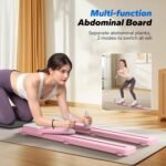 MERACH Pilates Board, Multifunctional Abdominal Plate, Detachable Ab Trainer Machine with Anti-Slip and Quiet Design, Portable Pilates Reformer for Core Workouts, Home Gym Equipment for Women (Pink) - Image 3