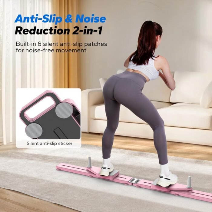 MERACH Pilates Board, Multifunctional Abdominal Plate, Detachable Ab Trainer Machine with Anti-Slip and Quiet Design, Portable Pilates Reformer for Core Workouts, Home Gym Equipment for Women (Pink) - Image 5