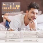 Health Smart Ring for Men Women, Fitness Tracker with Heart Rate/Blood Pressure/Blood Oxygen Monitor,Sleep Tracker,Pedometer, IP68 Waterproof Ring for iPhone&Android, No Subscription (Black, Size9) - Image 3