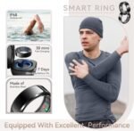 Health Smart Ring for Men Women, Fitness Tracker with Heart Rate/Blood Pressure/Blood Oxygen Monitor,Sleep Tracker,Pedometer, IP68 Waterproof Ring for iPhone&Android, No Subscription (Black, Size9) - Image 8