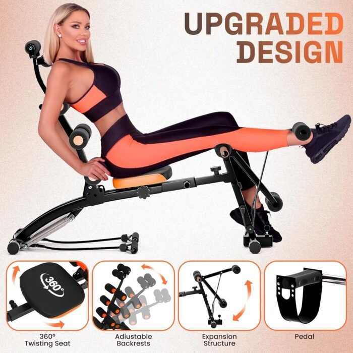 Ab Workout Machine, Ab Workout Machine for Home Gym, Multi-Functional Adjustable Ab Crunch Equipment Ab Sit up Machine for Full Body Workout, Ab Trainer for Core, Leg, Thighs, Buttocks, Sit-up - Image 5