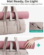BAGSMART Reiki Gym Bag for Women, Yoga Mat Duffle Bag with Wet & Dry Pocket, Quilted Sports Bag for Weekend/Swimming, Black - Image 4