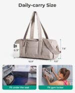 BAGSMART Reiki Gym Bag for Women, Yoga Mat Duffle Bag with Wet & Dry Pocket, Quilted Sports Bag for Weekend/Swimming, Black - Image 7