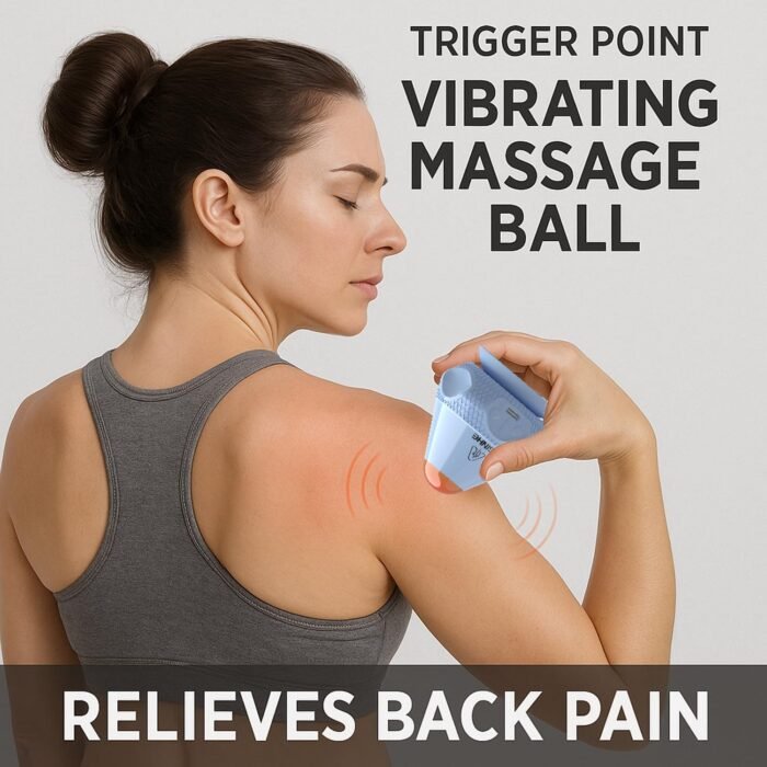 VibeHeat Mini Blue Vibrating Heated Massage Ball with Suction Base, 2 Heat & 2 Vibration Settings, Deep Tissue Trigger Point Massager for Back, Neck, Legs, Feet, Muscle Pain Relief - Image 3