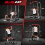 OPPSDECOR Power Cage, 1600lbs Power Rack with Adjustable Cable Pulley System & LAT Pull Down System, Multi-Functional Squat Rack with More Training Attachments, Weight Cage for Home Gym - Image 3