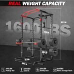 OPPSDECOR Power Cage, 1600lbs Power Rack with Adjustable Cable Pulley System & LAT Pull Down System, Multi-Functional Squat Rack with More Training Attachments, Weight Cage for Home Gym - Image 8