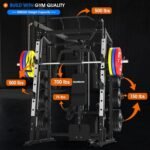 SunHome Smith Machine with 120LBS Weight Stack, Power Cage Squat Rack with Smith Bar, Two LAT Pull-Down Systems, Cable Crossover Machine and and More Cable Attachment for Home Gym - Image 6