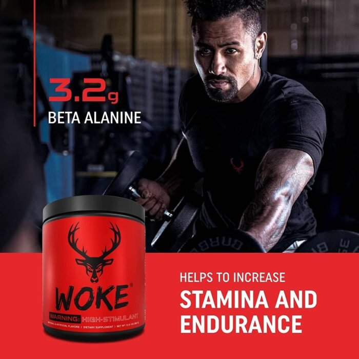 Bucked Up - Woke - HIGH STIM Pre Workout - Best Tasting - Focus Nootropic, Pump, Strength and Growth, 30 Servings (Strawberry Kiwi) - Image 7