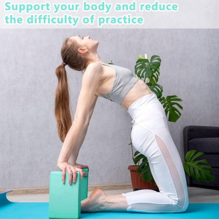 20 Pcs Yoga Blocks 9''x6''x3'' High Density EVA Foam Bricks Yoga Foam Exercise Blocks Improve Strength Balance and Flexibility, Light Weight and Non-Slip Surface for Pilates Meditation - Image 4