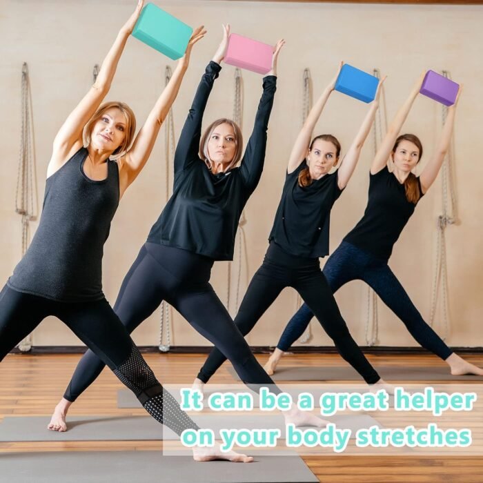20 Pcs Yoga Blocks 9''x6''x3'' High Density EVA Foam Bricks Yoga Foam Exercise Blocks Improve Strength Balance and Flexibility, Light Weight and Non-Slip Surface for Pilates Meditation - Image 5