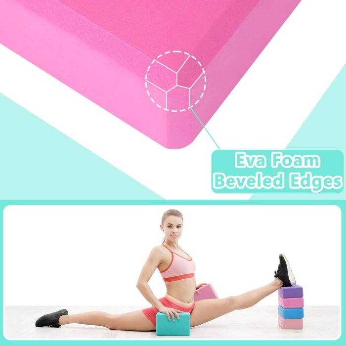 20 Pcs Yoga Blocks 9''x6''x3'' High Density EVA Foam Bricks Yoga Foam Exercise Blocks Improve Strength Balance and Flexibility, Light Weight and Non-Slip Surface for Pilates Meditation - Image 7