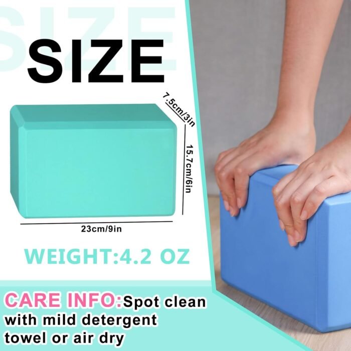 20 Pcs Yoga Blocks 9''x6''x3'' High Density EVA Foam Bricks Yoga Foam Exercise Blocks Improve Strength Balance and Flexibility, Light Weight and Non-Slip Surface for Pilates Meditation - Image 6