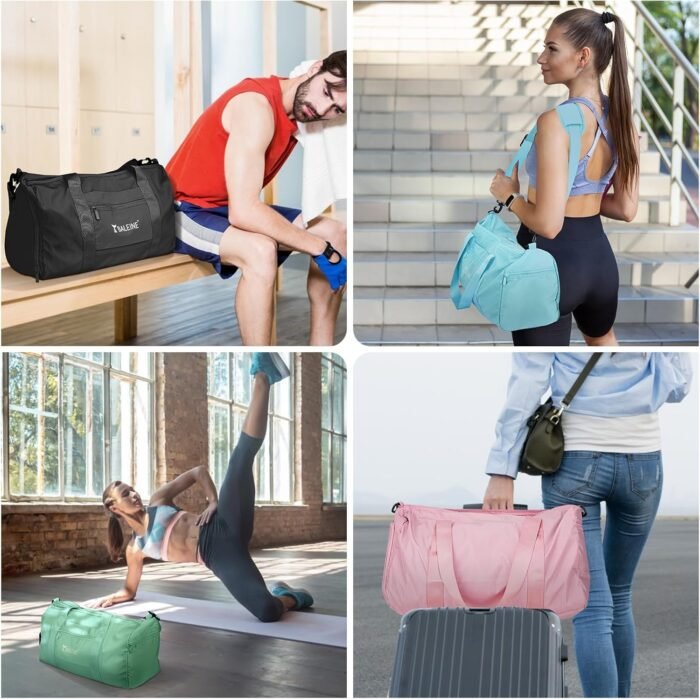 BALEINE Gym Bag for Women and Men, Small Duffel Bag for Sports, Gyms and Weekend Getaway, Waterproof Dufflebag with Shoe and Wet Clothes Compartments, Lightweight Carryon Gymbag (Black) - Image 10