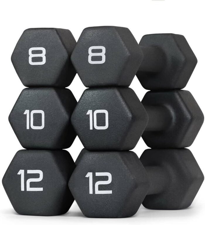 CAPHAUS Black Neoprene Coated Dumbbell Combo, Anti-Slip & Anti-Rolling, Neoprene Coated Exercise & Fitness Hand Weight for Home Use and Personal Training Studio - Image 2