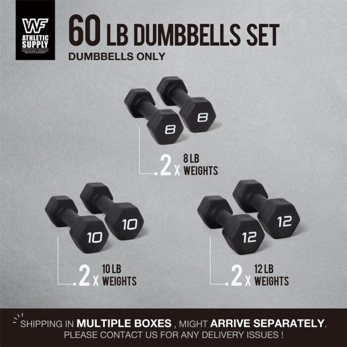 CAPHAUS Black Neoprene Coated Dumbbell Combo, Anti-Slip & Anti-Rolling, Neoprene Coated Exercise & Fitness Hand Weight for Home Use and Personal Training Studio - Image 3