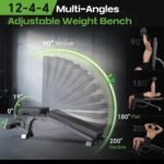 192-Setting Adjustable Weight Bench, 1200LB Heavy Duty Workout Bench for Home Gym, Commercial Incline-Flat-Decline Bench Press for Full Body Fitness, 4 Suitable Leg Rest Gears with Fully Upright Backrest - Image 3