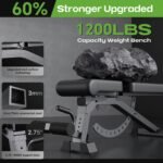 192-Setting Adjustable Weight Bench, 1200LB Heavy Duty Workout Bench for Home Gym, Commercial Incline-Flat-Decline Bench Press for Full Body Fitness, 4 Suitable Leg Rest Gears with Fully Upright Backrest - Image 4
