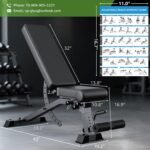 192-Setting Adjustable Weight Bench, 1200LB Heavy Duty Workout Bench for Home Gym, Commercial Incline-Flat-Decline Bench Press for Full Body Fitness, 4 Suitable Leg Rest Gears with Fully Upright Backrest - Image 7