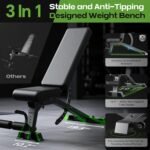 192-Setting Adjustable Weight Bench, 1200LB Heavy Duty Workout Bench for Home Gym, Commercial Incline-Flat-Decline Bench Press for Full Body Fitness, 4 Suitable Leg Rest Gears with Fully Upright Backrest - Image 6