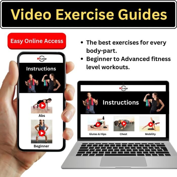 Fabric Long Loop Resistance Band with Door Anchor with Instructions - Best Resistance Band for Glutes, Leg Exercises, Chest Exercises, Muscle Building – NT Loop Extra Heavy Strength - Image 6