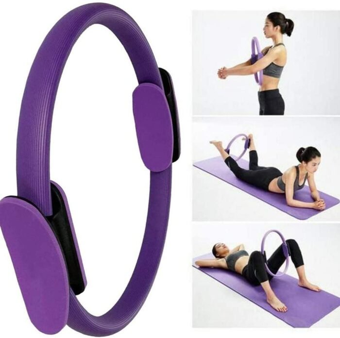 SEIWEI 15 Inch Pilates Ring Circle Yoga Ring Pilates Equipment for Toning Thighs Abs and Legs, Inner Thigh Exercise Equipment for Women Workout Fitness Rings - Image 4
