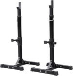 Yaheetech Pair of Adjustable Squat Rack Standard 44-70 Inch Barbell Rack, Solid Steel Squat Stands Bench Press Storage Home Gym Portable Dumbbell Stands - Image 2