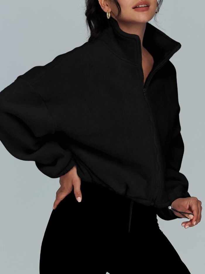 AUTOMET Womens Fleece Jackets Zip Up Oversized Sweatshirts Winter Clothes Long Sleeve Crop Sherpa Fall Outfits Fashion - Image 4