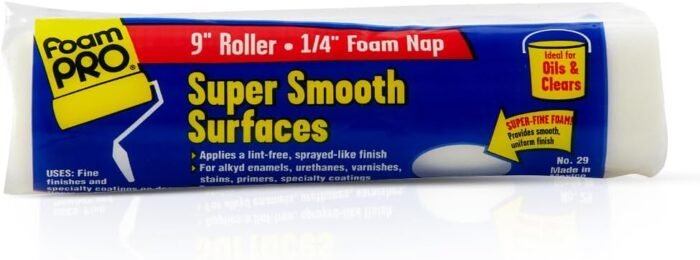 FoamPRO 29 Foam Paint Roller, 9" x 1/4" - Smooth Surface Foam Roller for Doors, Cabinets, & Metal - High Density Foam for Oil & Water-Based Paints - Streak-Free, Lint-Free Results - 1 Piece - Image 2