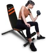 Gymenist Exercise Bench Adjustable Foldable Compact Workout Weight Bench Easy To Carry NO ASSEMBLY NEEDED, Black-Orange (FOLD-110B) - Image 2