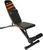 Gymenist Exercise Bench Adjustable Foldable Compact Workout Weight Bench Easy To Carry NO ASSEMBLY NEEDED, Black-Orange (FOLD-110B) - Image 3
