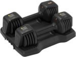 Smart Adjustable Dumbbell Set - Pair with Stand - Quick Adjustment, Secure Grip - Compact Home Gym Training Dumbbells for Men & Women with Voice Reminder & Motion Sensing Functions - 25LB - Image 2