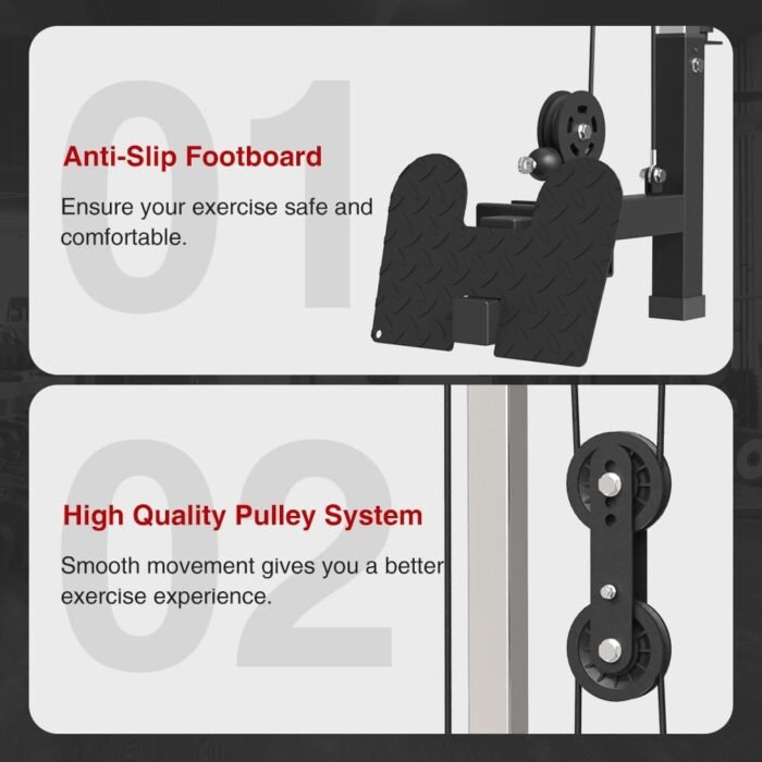 LAT Pull Down Attachment for 3"x3" Power Cage, 2000lbs Multi-Function Power Rack, Commercial Squat Rack for Home Gym Free Weight with Attachment Set - Image 3