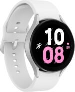 SAMSUNG Galaxy Watch 5 44mm Bluetooth Smartwatch w/Body, Health, Fitness and Sleep Tracker, Sapphire Crystal Glass, Enhanced GPS Tracking, US Version, Silver Bezel w/White Band (Renewed) - Image 2
