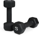 CAPHAUS Black Neoprene Coated Hex Dumbbells, Set of 2 for Home Gym Equipment, Hand Weights Set for Exercise, Workout, Body Building, Weight lost & Strength Training, Size Options Available - Image 2