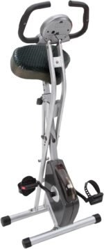 Exerpeutic Foldable Exercise Bike, 8 levels of Resistance Stationary Bicycle with Airsoft Seat, LCD Display to Track Distance, Calories, Time and Speed - Image 6